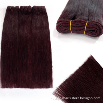 Wholesale Color Highlighted Red extension Hair weft 100% Remy hair extension raw indian cheap human Hair Bundles Vendor